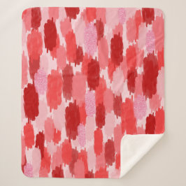 Manta Sherpa Patrón de pinceles de resumen rosado rojo