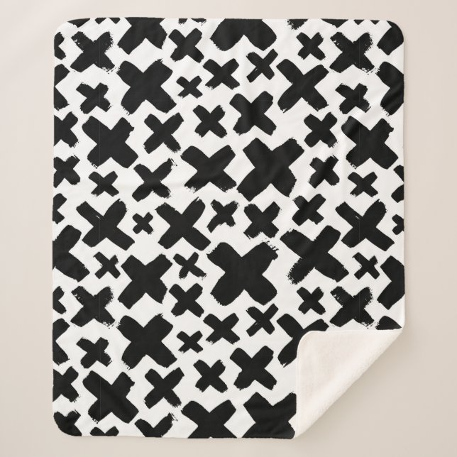 Manta Sherpa Patrón de pintura negra (Anverso)