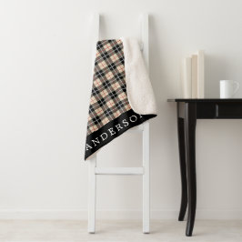 Manta Sherpa Patrón de plaid personalizado de Thompson Camel Ta