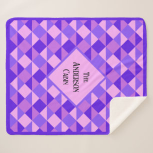 Manta Sherpa Patrón de pliegue púrpura