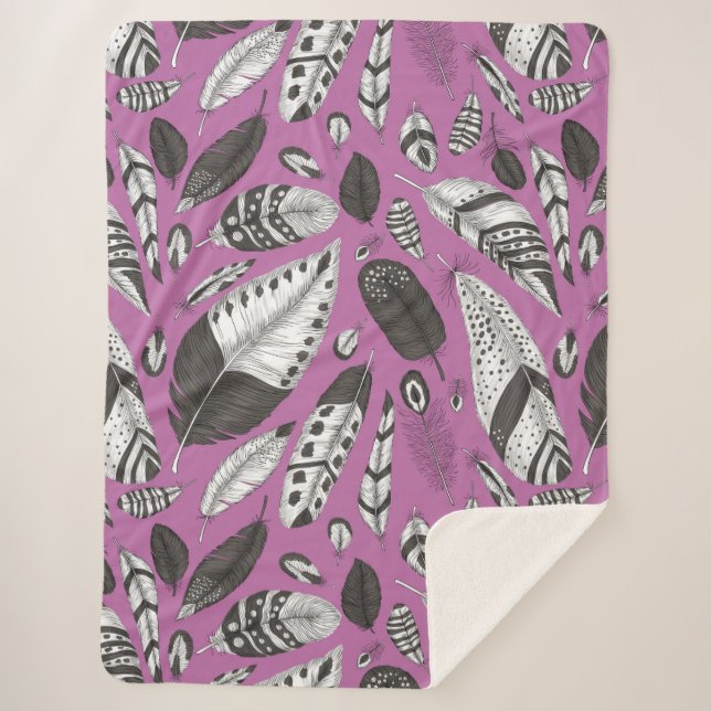 Manta Sherpa Patrón de plumas (Anverso)