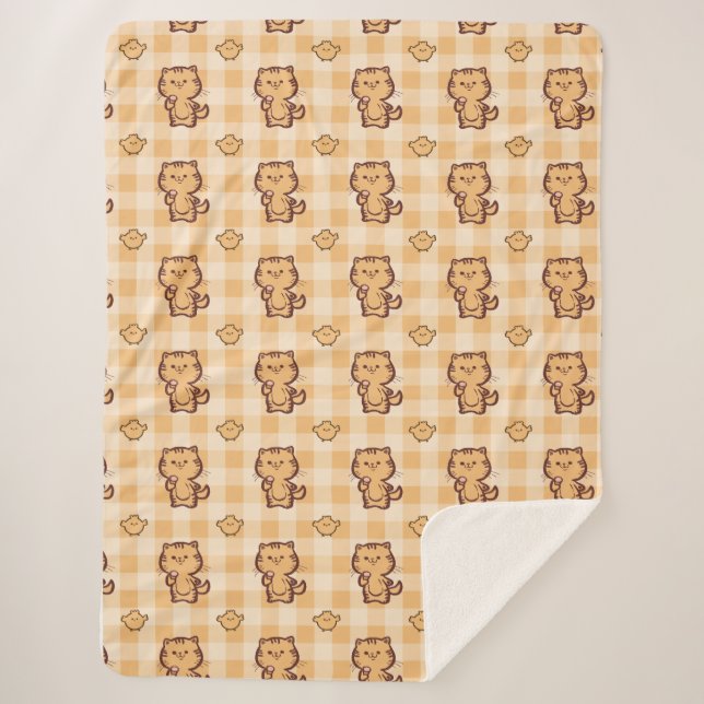 Manta Sherpa Patrón de pollo gitano y pequeño (Anverso)