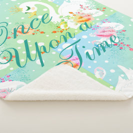 Manta Sherpa Patrón de Princesa Cisne Personalizado "Érase una