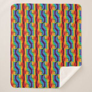 Manta Sherpa Patrón de puño arco iris