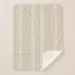 Manta Sherpa Patrón de raya de garrapata beige neutro clásico