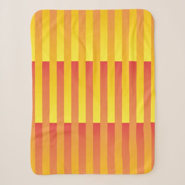 Manta Sherpa Patrón de rayas amarillo naranja (Anverso)