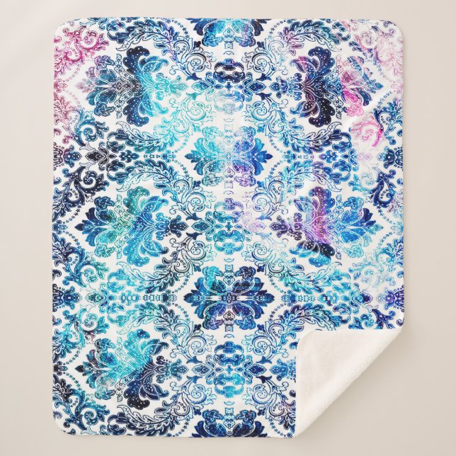 Manta Sherpa Patrón de repetición geométrica con bases de textu (Anverso)