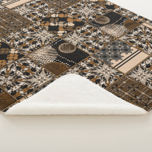 Manta Sherpa Patrón de retoño rústico