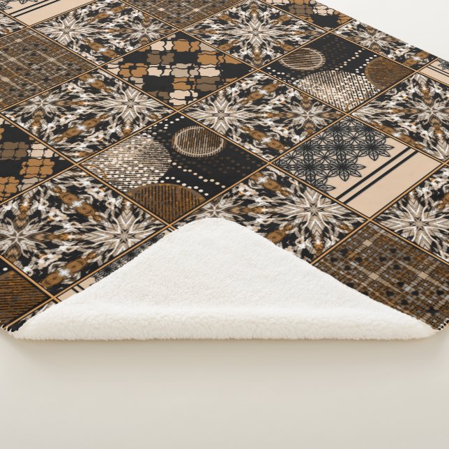 Manta Sherpa Patrón de retoño rústico (3/4)