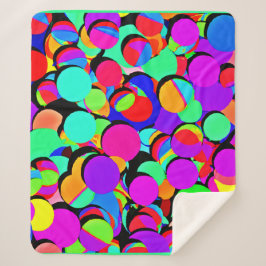 Manta Sherpa Patrón de retro vibrante colorido