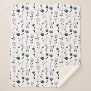 Manta Sherpa Patrón de rosas elegantes