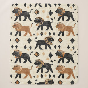 Manta Sherpa Patrón de safari tribal león boho