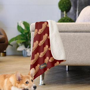 Manta Sherpa Patrón de salchichas divertidas para personalizar 