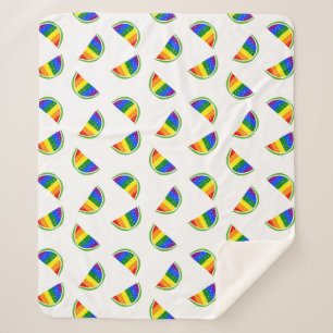 Manta Sherpa Patrón de sandía arco iris