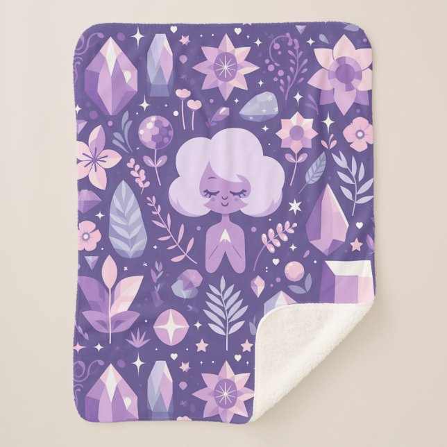 Manta Sherpa Patrón de sueños de cristal (Anverso)