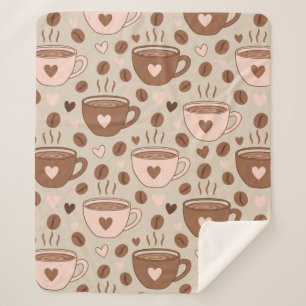 Manta Sherpa Patrón de taza de café acogedor (11)