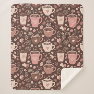 Manta Sherpa Patrón de taza de café acogedor (2)