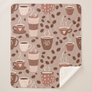 Manta Sherpa Patrón de taza de café acogedor (4)