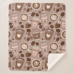 Manta Sherpa Patrón de taza de café acogedor (6)