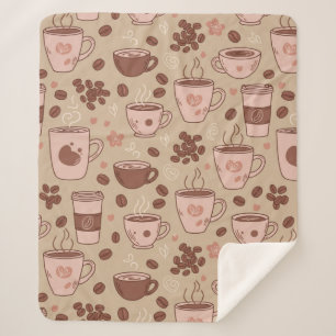 Manta Sherpa Patrón de taza de café acogedor (7)