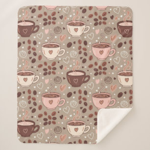 Manta Sherpa Patrón de taza de café acogedor (8)