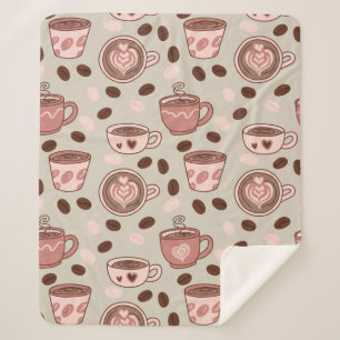 Manta Sherpa Patrón de taza de café acogedor (9)