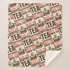 Manta Sherpa PATRÓN DE TÉ DE CAFÉ, Sherpa Blanket