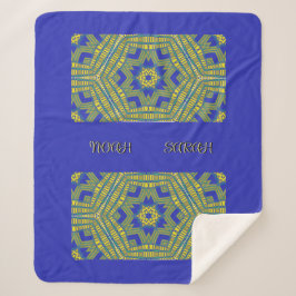 Manta Sherpa Patrón de tejido amarillo azul