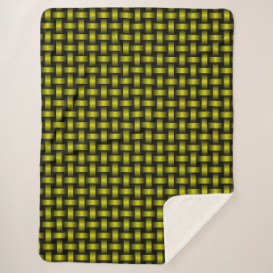 Manta Sherpa Patrón de tejido negro amarillo