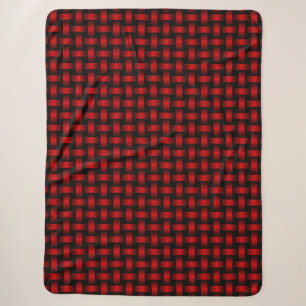 Manta Sherpa Patrón de Tejido Rojo y Negro