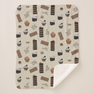 Manta Sherpa Patrón de tema del chocolate