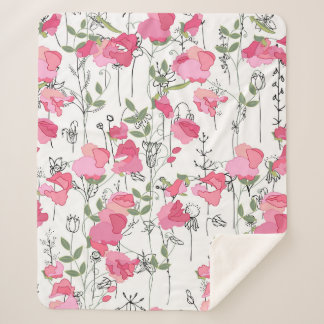 Manta Sherpa Patrón de temporada sin foco con guisantes dulces.