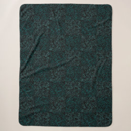 Manta Sherpa Patrón de terreno Verde 01bx4.Negro
