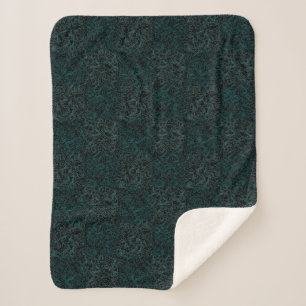 Manta Sherpa Patrón de terreno Verde 01bx4.Negro