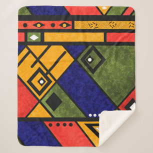 Manta Sherpa Patrón de textura tradicional africano sin soldadu