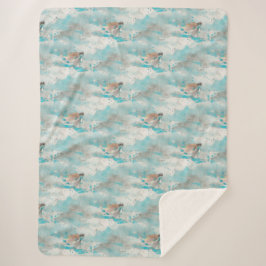 Manta Sherpa Patrón de tortuga acuática azul del océano náutico