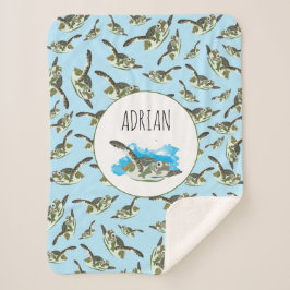 Manta Sherpa Patrón de tortugas marinas