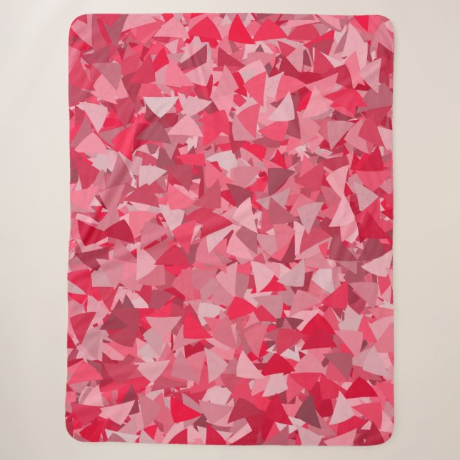 Manta Sherpa Patrón de triángulo rosa rojo (Anverso)