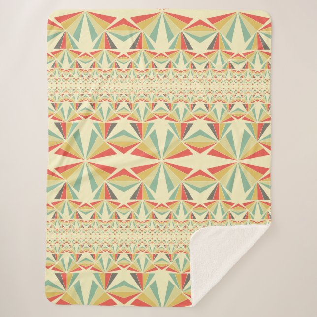 Manta Sherpa Patrón de triángulos tribales abstractos de Art De (Anverso)