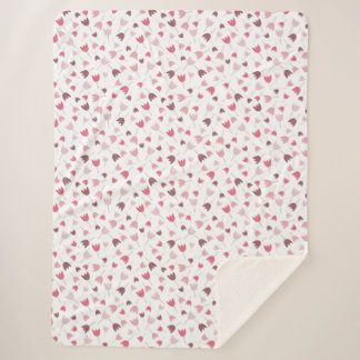 Manta Sherpa Patrón de tulipanes rosado simple dulce - Todas la