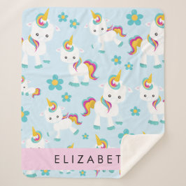 Manta Sherpa Patrón De Unicornios, Unicornios Cutos, Su Nombre