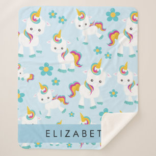 Manta Sherpa Patrón De Unicornios, Unicornios Cutos, Su Nombre