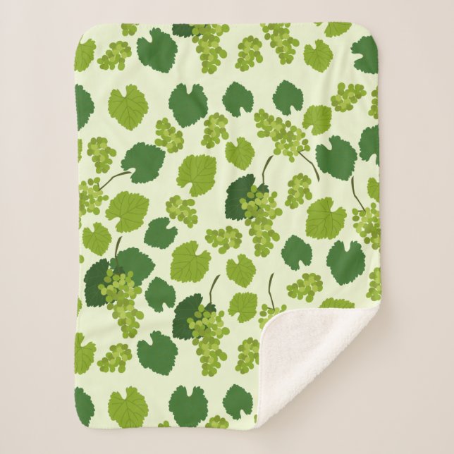 Manta Sherpa Patrón de uvas y hojas de uva (Anverso)