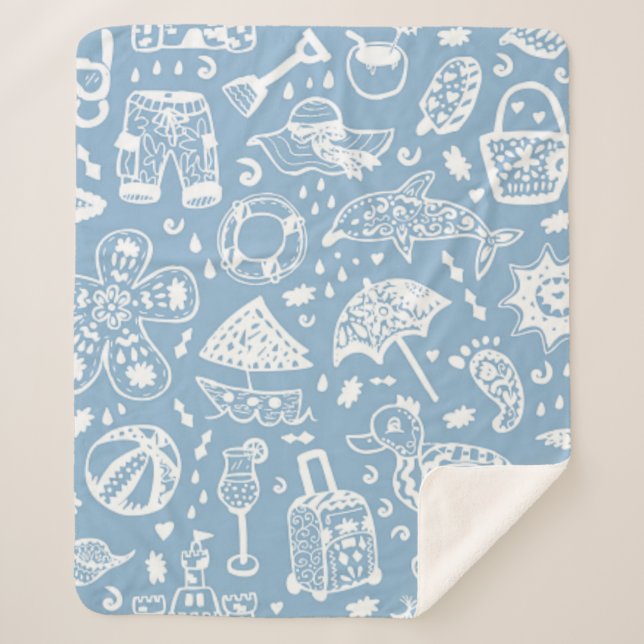 Manta Sherpa Patrón de verano (Anverso)