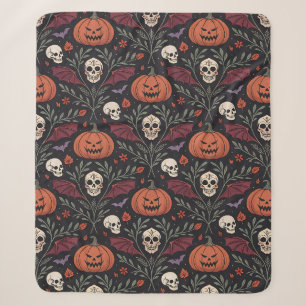 Manta Sherpa Patrón de vibraciones de Halloween