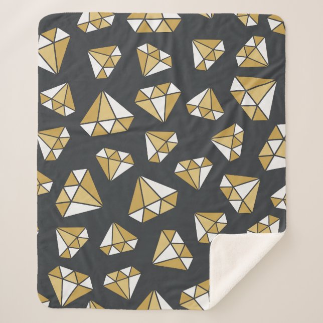 Manta Sherpa Patrón De Vigas Sin Pares Temático De Gemstone. (Anverso)