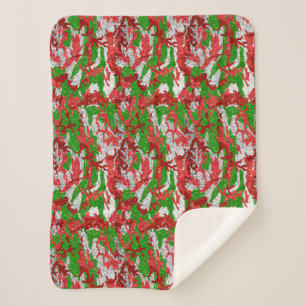 Manta Sherpa Patrón De Xmas Plateado De Haus Of Camo