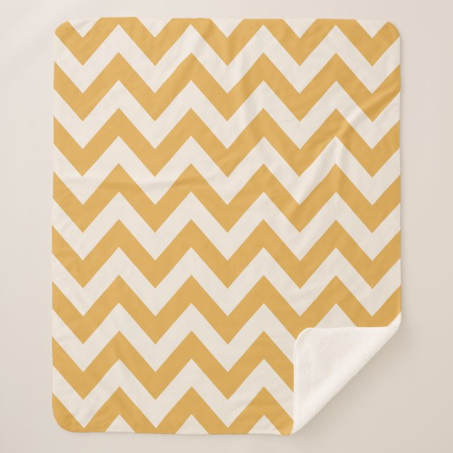 Manta Sherpa Patrón de zigzag de chevron amarillo (Anverso)
