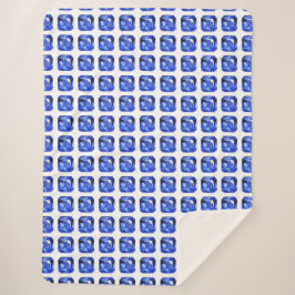 Manta Sherpa Patrón de zumbido azul