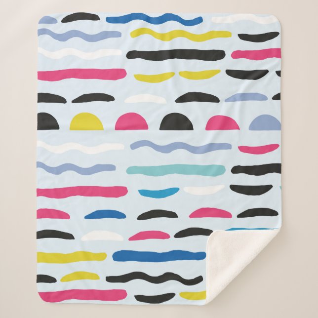 Manta Sherpa Patrón decorativo abstracto geométrico sin soldadu (Anverso)